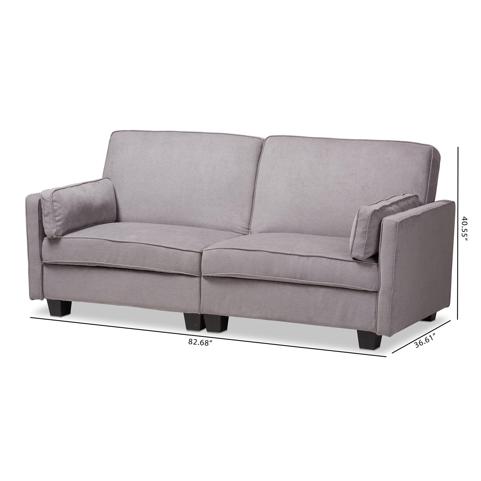 Baxton Studio Felicity Modern and Contemporary Light Gray Fabric Upholstered Sleeper Sofa