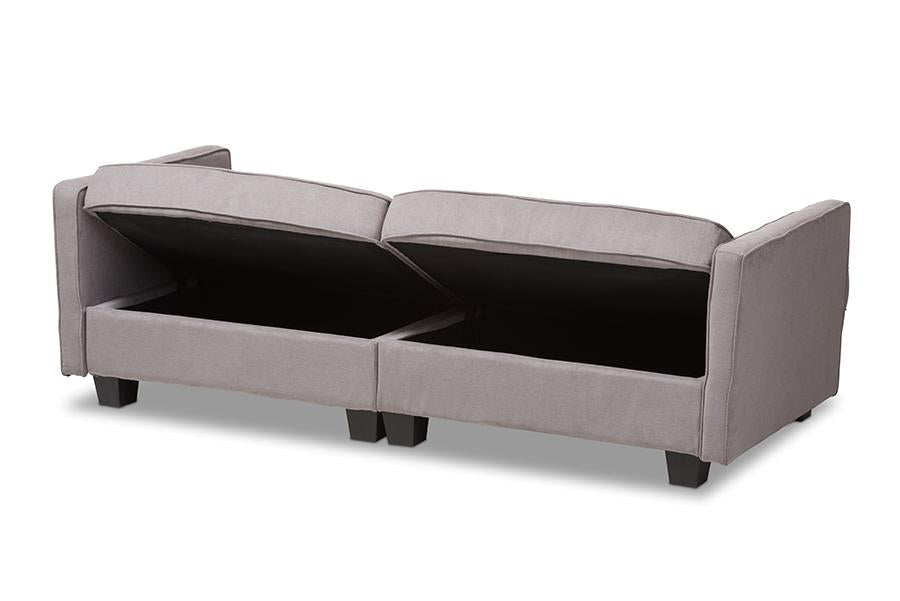 Baxton Studio Felicity Modern and Contemporary Light Gray Fabric Upholstered Sleeper Sofa