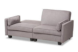 Baxton Studio Felicity Modern and Contemporary Light Gray Fabric Upholstered Sleeper Sofa