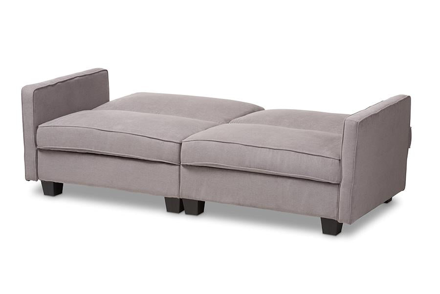 Baxton Studio Felicity Modern and Contemporary Light Gray Fabric Upholstered Sleeper Sofa