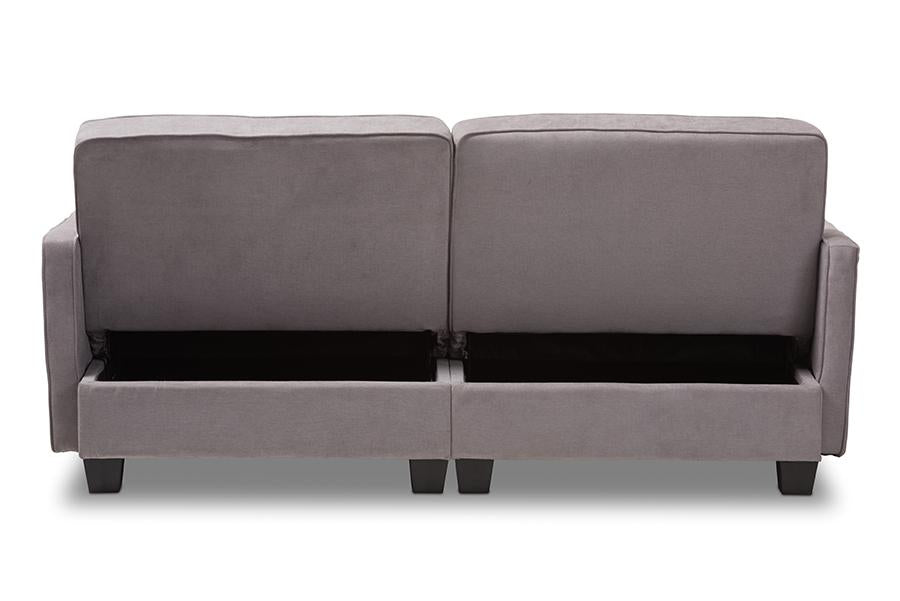 Baxton Studio Felicity Modern and Contemporary Light Gray Fabric Upholstered Sleeper Sofa