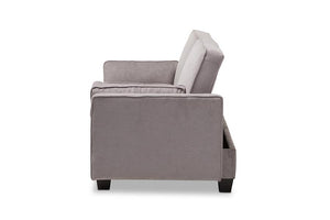 Baxton Studio Felicity Modern and Contemporary Light Gray Fabric Upholstered Sleeper Sofa