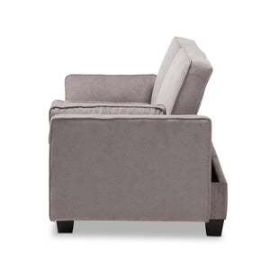 Baxton Studio Felicity Modern and Contemporary Light Gray Fabric Upholstered Sleeper Sofa