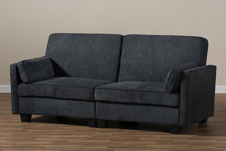 Baxton Studio Felicity Modern and Contemporary Dark Gray Fabric Upholstered Sleeper Sofa