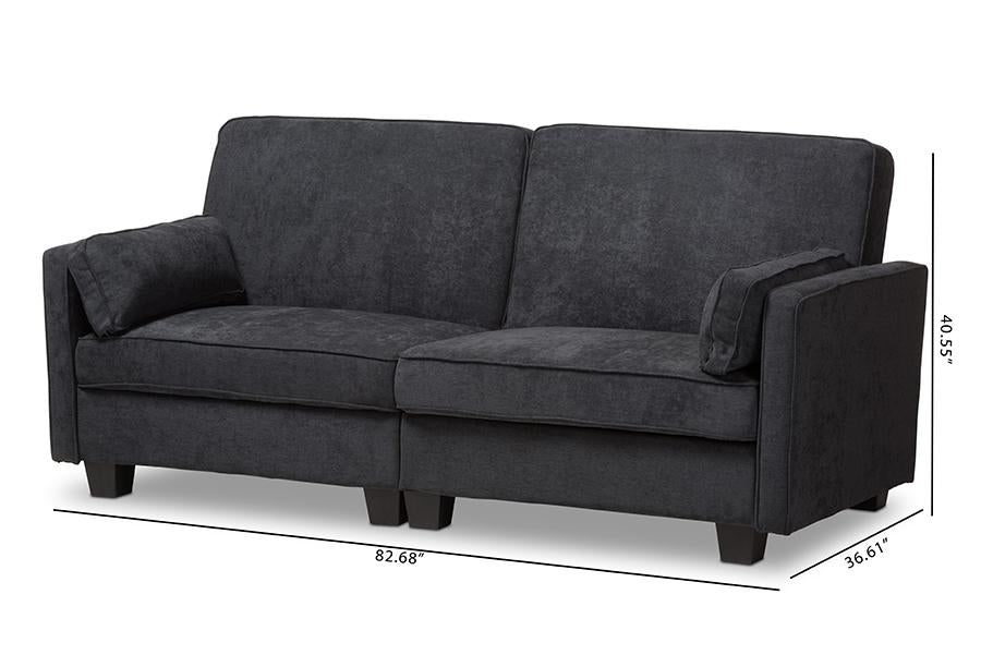 Baxton Studio Felicity Modern and Contemporary Dark Gray Fabric Upholstered Sleeper Sofa