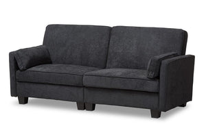 Baxton Studio Felicity Modern and Contemporary Dark Gray Fabric Upholstered Sleeper Sofa