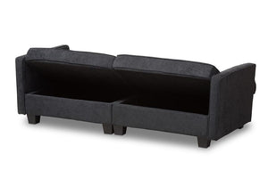 Baxton Studio Felicity Modern and Contemporary Dark Gray Fabric Upholstered Sleeper Sofa