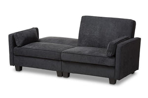 Baxton Studio Felicity Modern and Contemporary Dark Gray Fabric Upholstered Sleeper Sofa