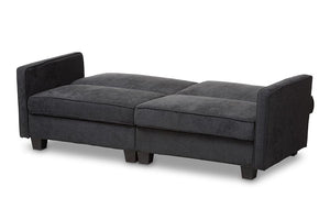 Baxton Studio Felicity Modern and Contemporary Dark Gray Fabric Upholstered Sleeper Sofa