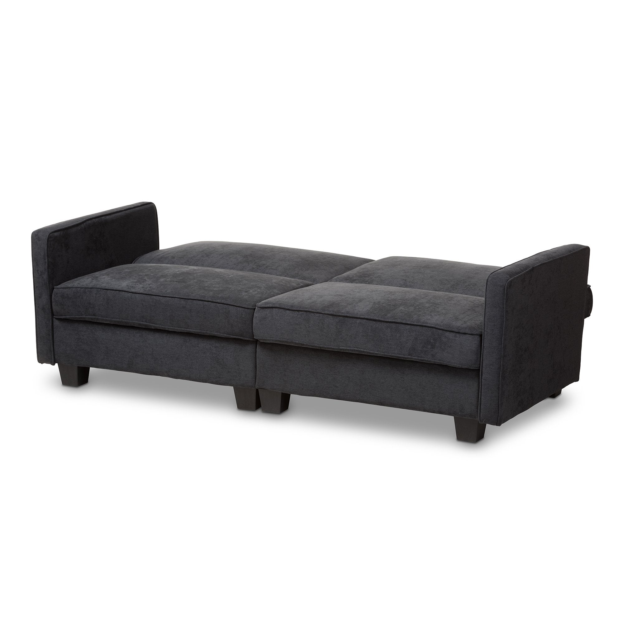 Baxton Studio Felicity Modern and Contemporary Dark Gray Fabric Upholstered Sleeper Sofa