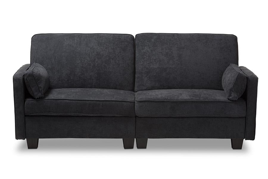 Baxton Studio Felicity Modern and Contemporary Dark Gray Fabric Upholstered Sleeper Sofa