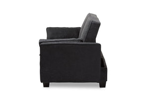 Baxton Studio Felicity Modern and Contemporary Dark Gray Fabric Upholstered Sleeper Sofa