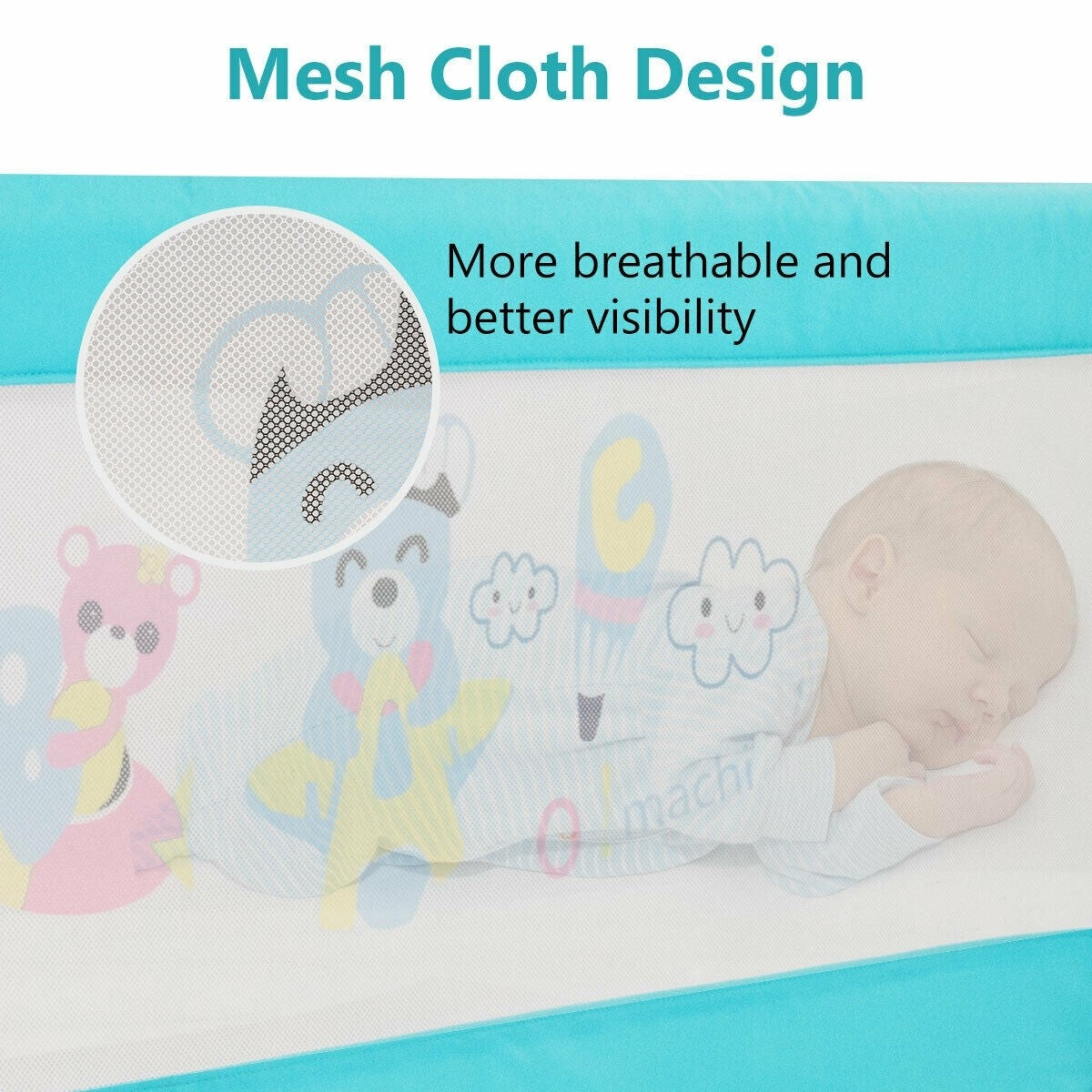 69 Breathable Baby Toddlers Bed Rail Guard Safety Swing Down