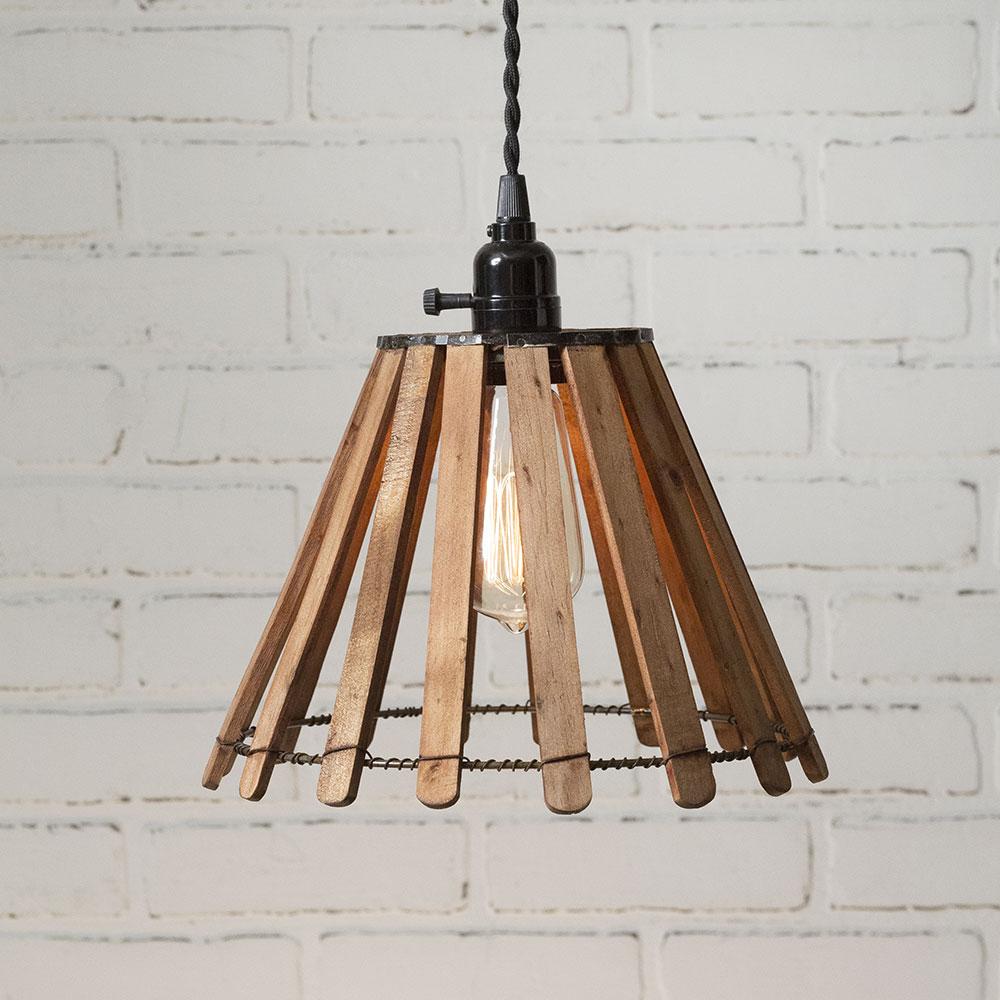 Wood Slat Pendant Light - UNQFurniture