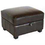 Baxton Studio Agustus Brown Leather Storage Ottoman