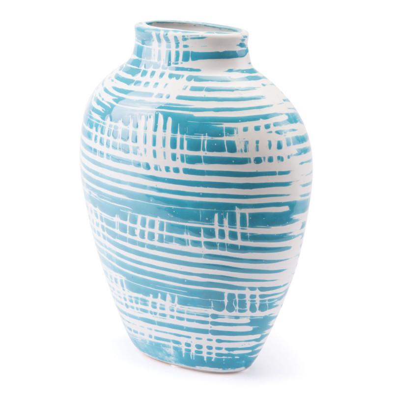 Washed Sm Vase Blue & White