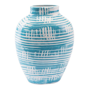 Washed Sm Vase Blue & White