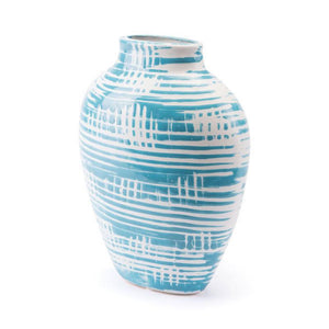 Washed Sm Vase Blue & White