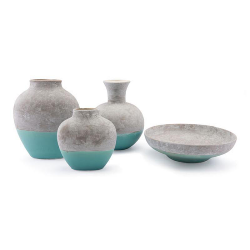 Azte Md Vase Gray & Teal