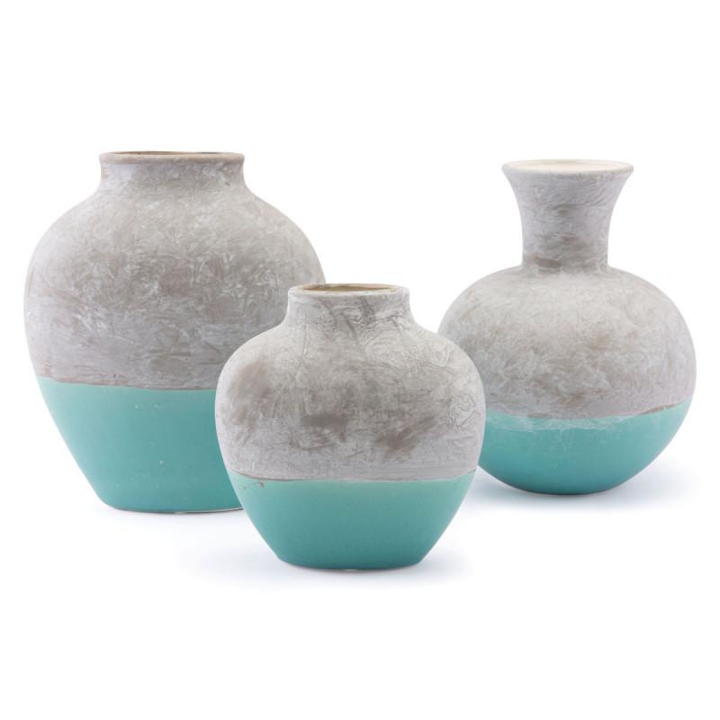 Azte Md Vase Gray & Teal