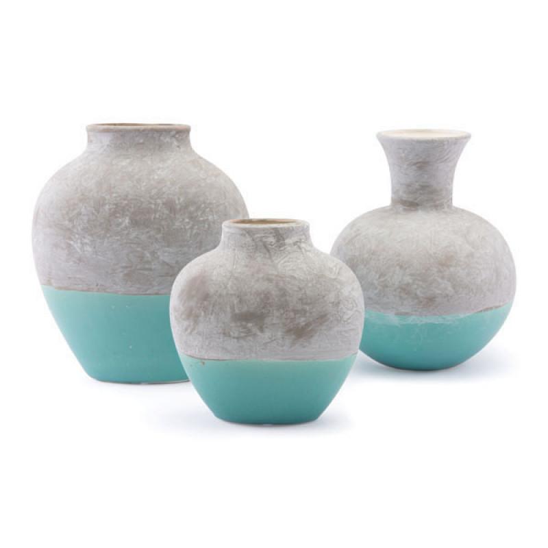 Azte Md Vase Gray & Teal