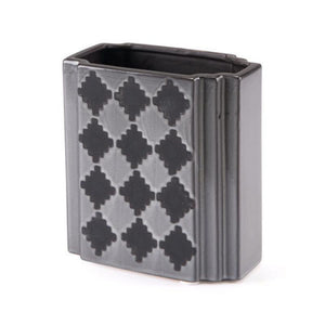 Arlequim Rectangular Vase Sm Gry & Blk