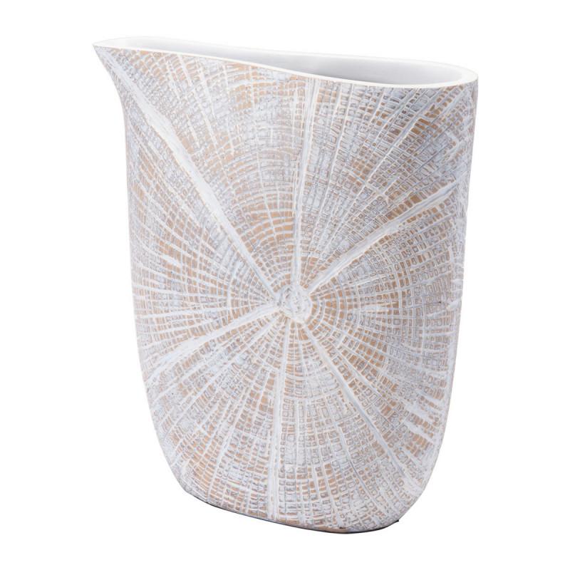 White Poly Jar Sm Antique Beige