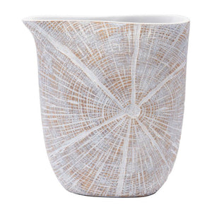 White Poly Jar Sm Antique Beige