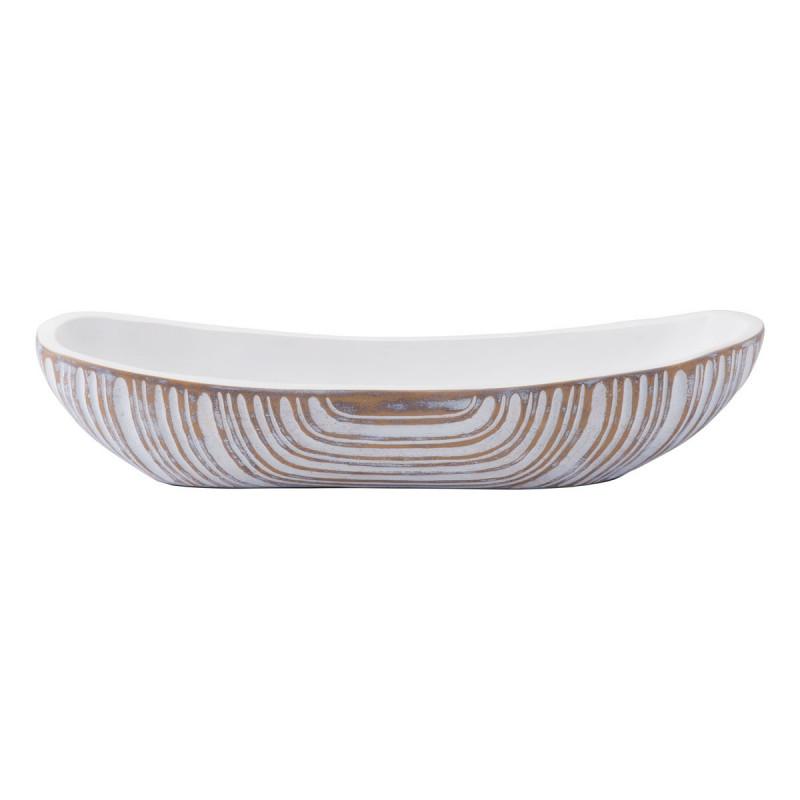 White Poly Bowl Antique White