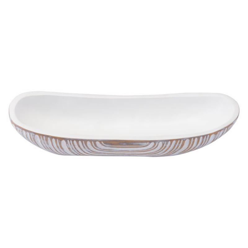 White Poly Bowl Antique White