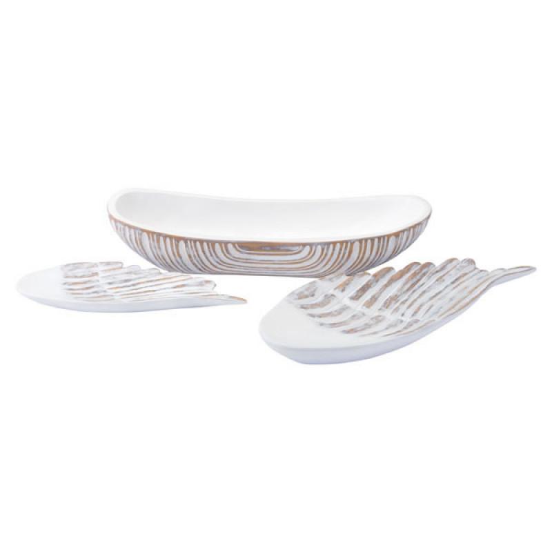 White Poly Bowl Antique White