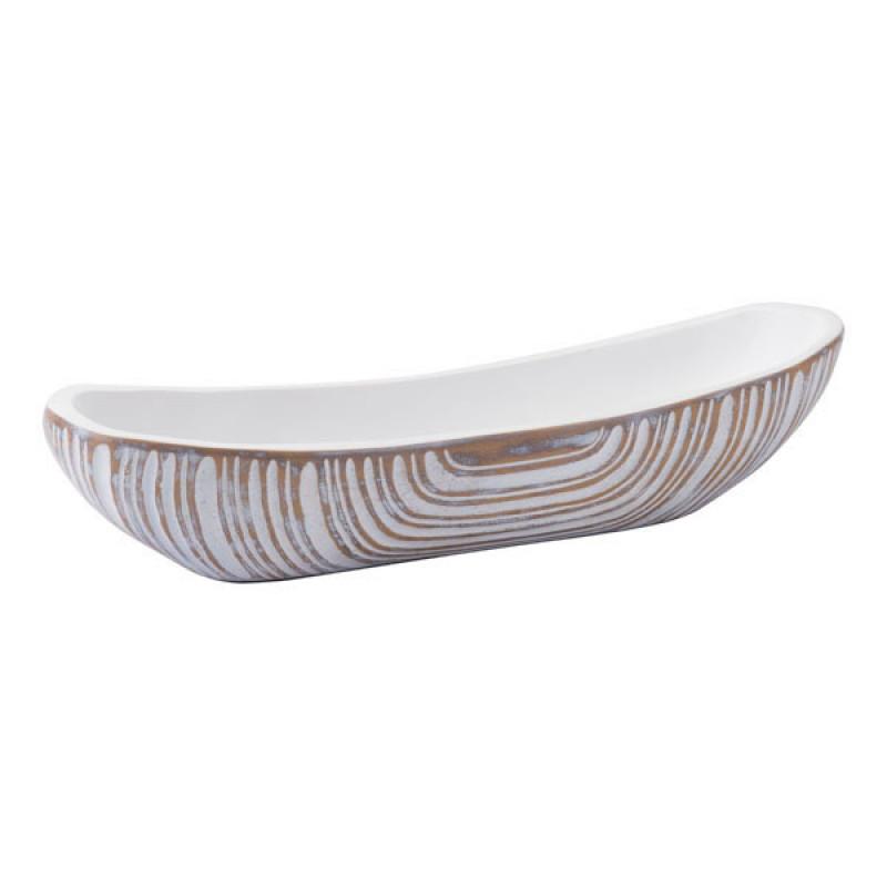 White Poly Bowl Antique White