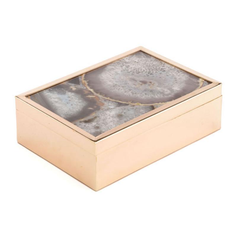 White Stone Box Lg White