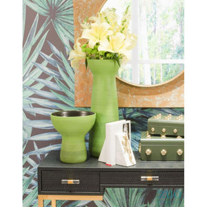 Areca Short Vase Green