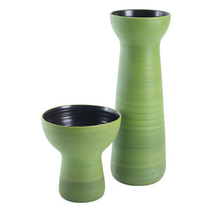 Areca Short Vase Green