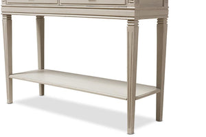 Baxton Studio Arte French Provincial Style Weathered Oak and White Wash Distressed Finish Wood Two-Tone 2-Drawer 1-Shelf Console Table