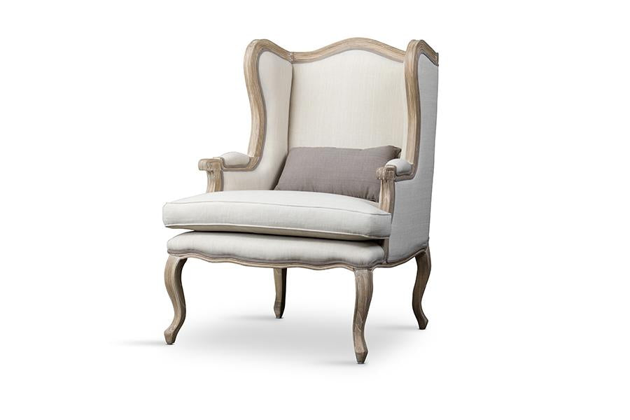 Baxton Studio Auvergne Wood Traditional French Accent Chair