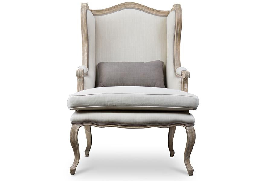 Baxton Studio Auvergne Wood Traditional French Accent Chair