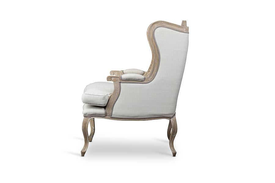 Baxton Studio Auvergne Wood Traditional French Accent Chair