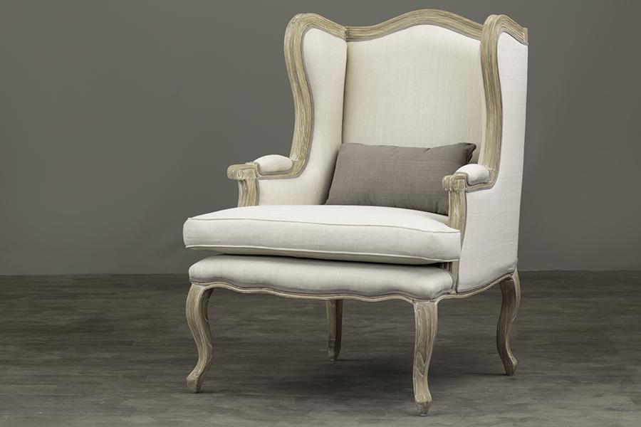 Baxton Studio Auvergne Wood Traditional French Accent Chair