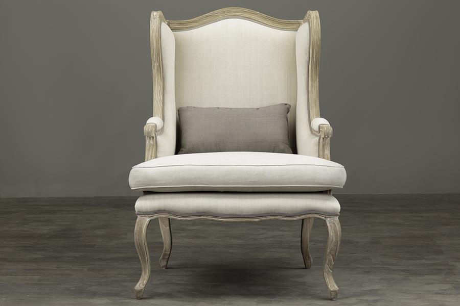 Baxton Studio Auvergne Wood Traditional French Accent Chair