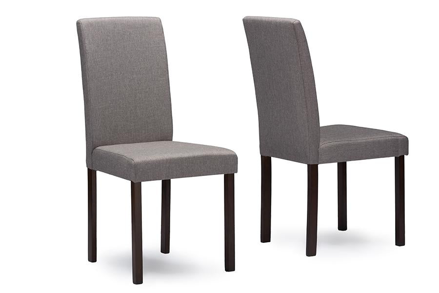 Baxton Studio Andrew Contemporary Espresso Wood Grey Fabric 5PC Dining Set