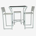 Feruci - Aruba Bar Table w/ Tempered Glass and Bar Stool Chairs - UNQFurniture