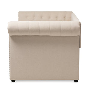 Baxton Studio Mabelle Modern and Contemporary Beige Fabric Trundle Daybed