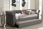 Baxton Studio Mabelle Modern and Contemporary Grey Fabric Trundle Daybed