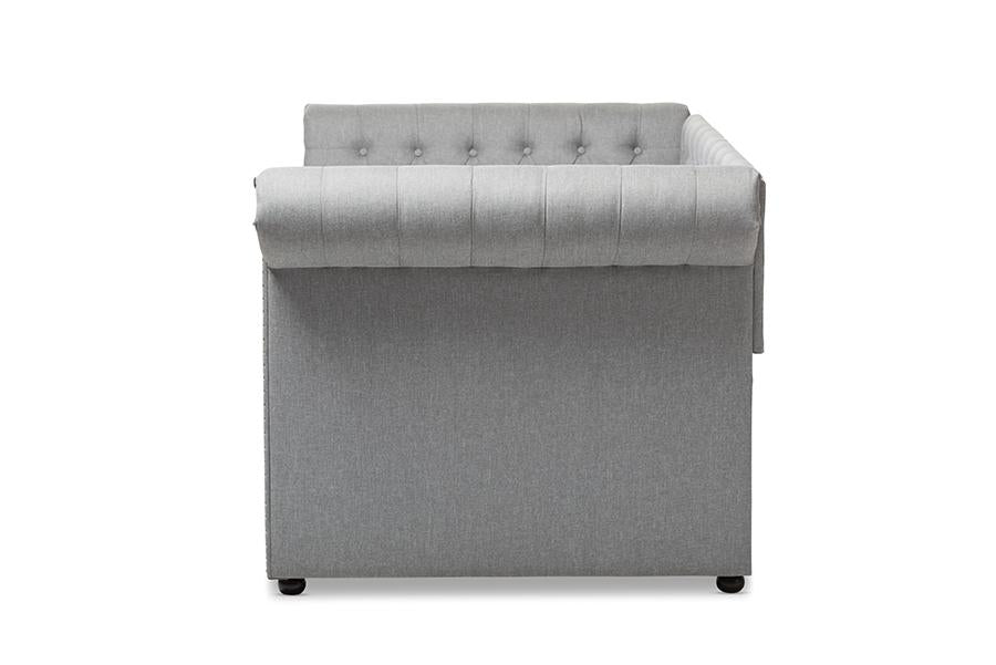 Baxton Studio Mabelle Modern and Contemporary Grey Fabric Trundle Daybed