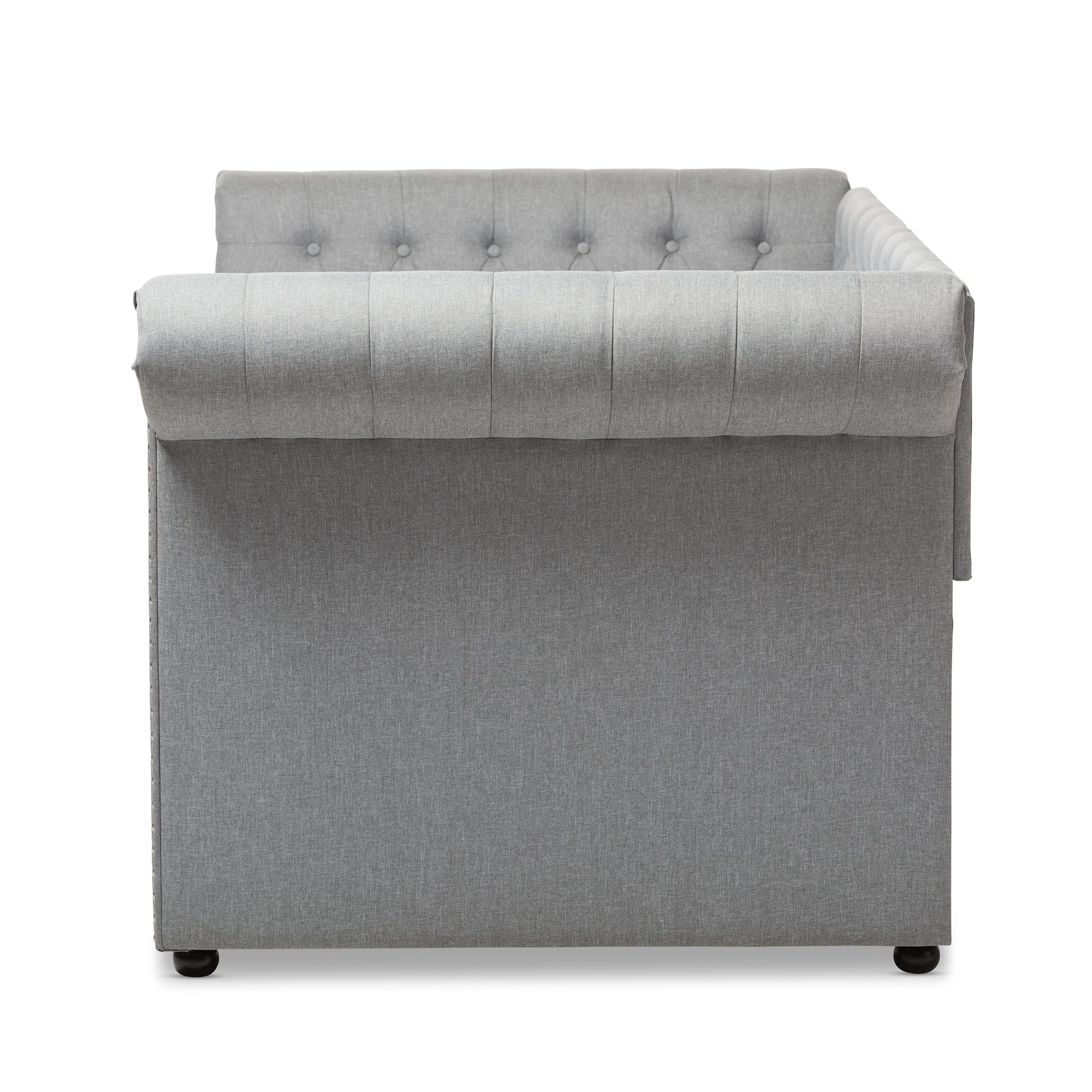 Baxton Studio Mabelle Modern and Contemporary Grey Fabric Trundle Daybed