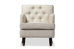 Baxton Studio Bethany Modern and Contemporary Light Beige Fabric Upholstered Button-tufted Rocking Chair