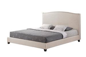 Baxton Studio Aisling Light Beige Fabric Platform Bed – King Size