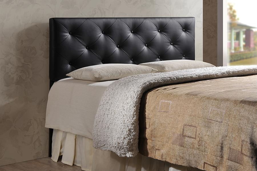 Baxton Studio Baltimore Modern and Contemporary King Black Faux Leather Upholstered Headboard